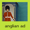 Anglian railways billboard with live guard